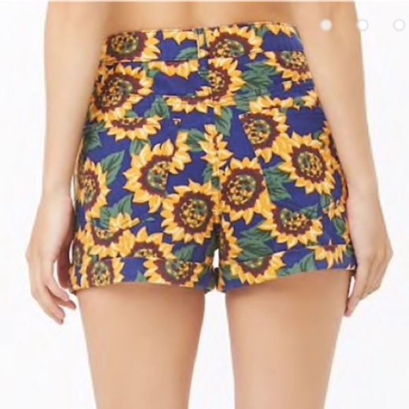 Retro Forever 21 Sunflower High Waisted Shorts size 26 100% Cotton - Picture 2 of 10